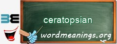 WordMeaning blackboard for ceratopsian